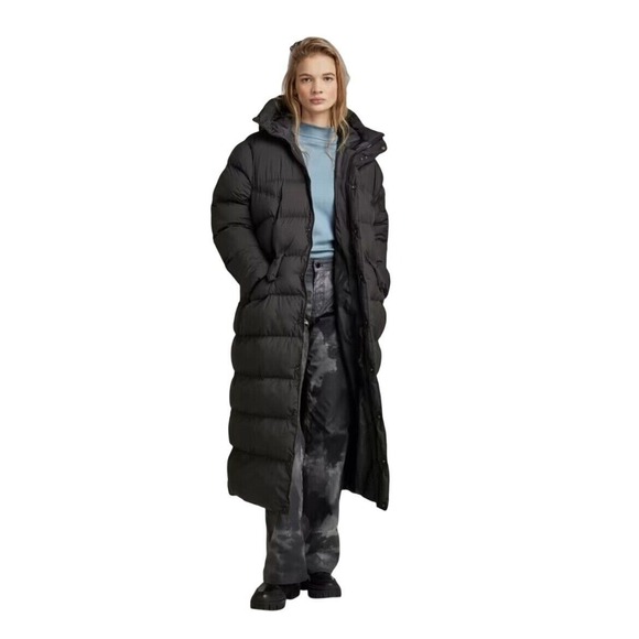 G Star Jacket Whistler‎ Long Puffer Women Size XS Loose Fit Black - Picture 1 of 15